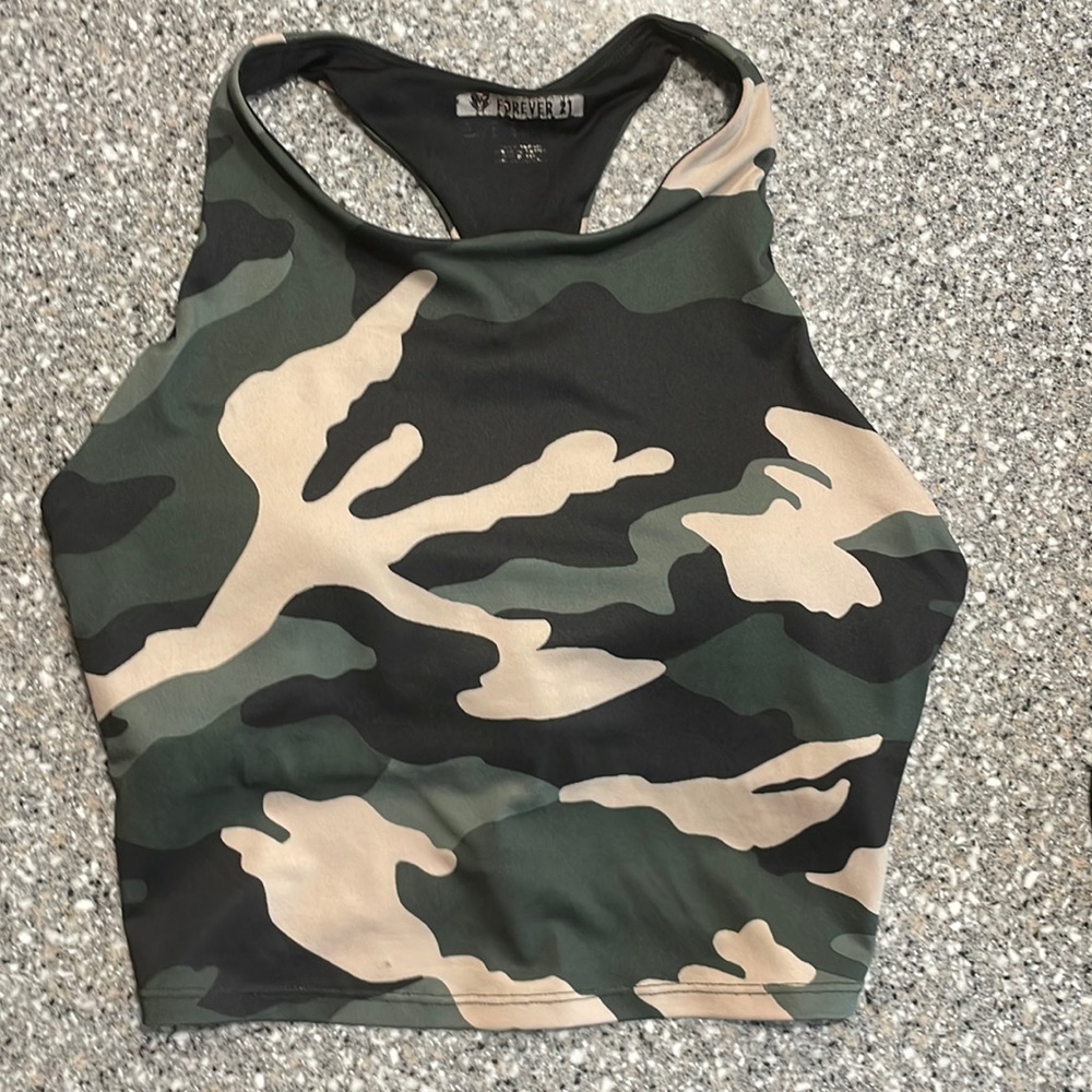 Camo Sports Bra.  Forever 21.  Size M